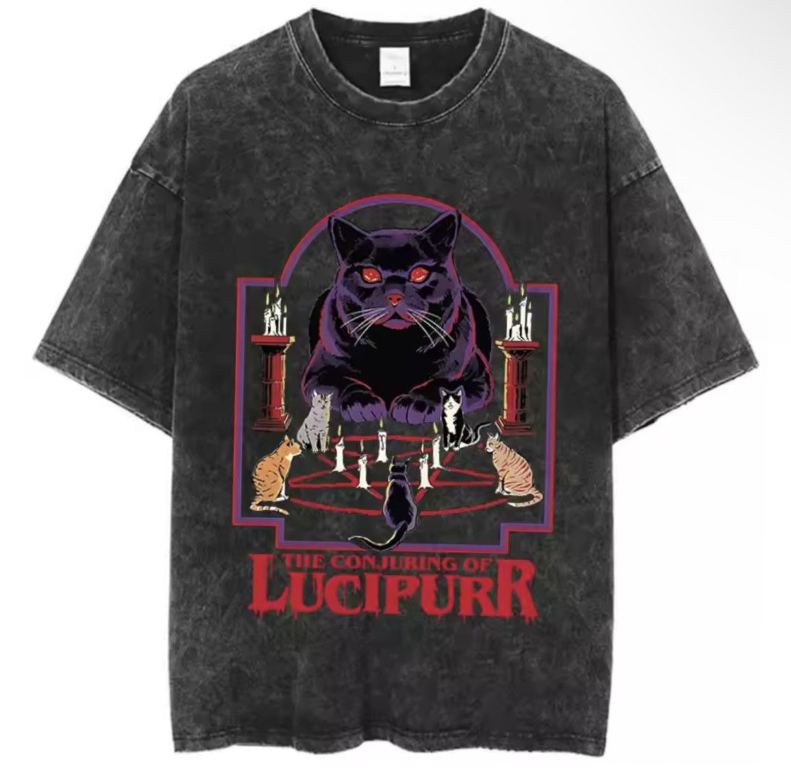 Other Vintage Washed Lucipurr Cat Short Sleeve T-Shirt Men Women Size US L / EU 52-54 / 3 - 1 Thumbnail