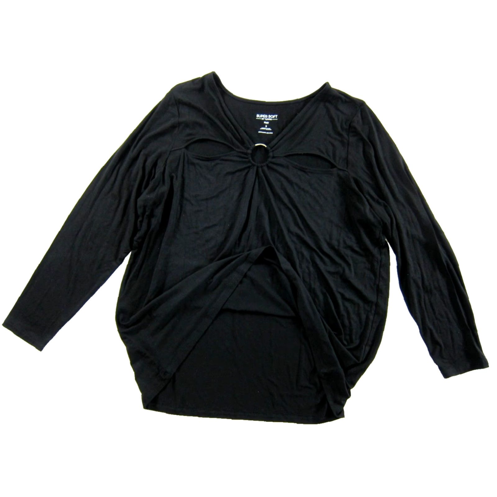Torrid Torrid Blouse Shirt Women 3X Black Knit Stretch Long Sleeve V-Neck Shaped Classic Solid Stretch Top NWT Size XXL / US 16-18 / IT 52-54 - 5 Thumbnail