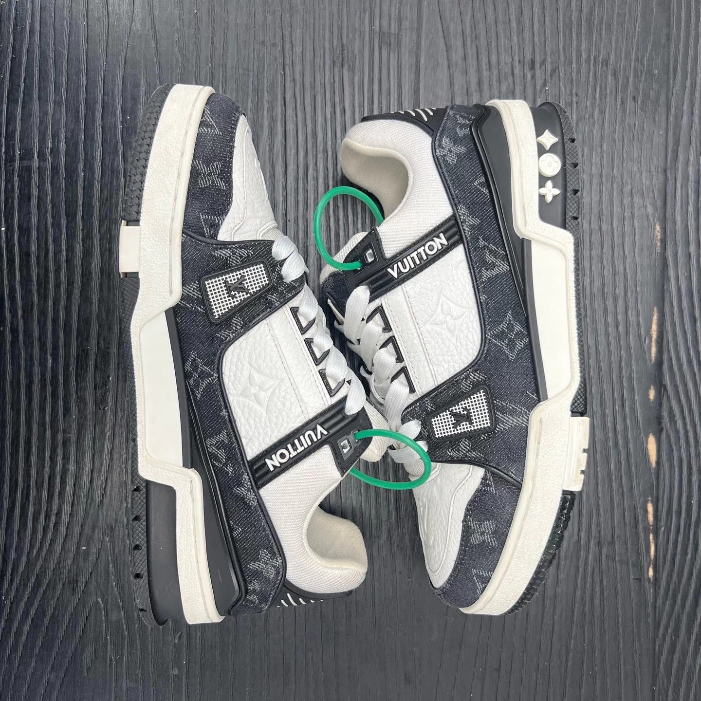 Louis Vuitton LV Trainer Black White Denim 37 New Size US 6.5 / IT 36.5 - 3 Thumbnail