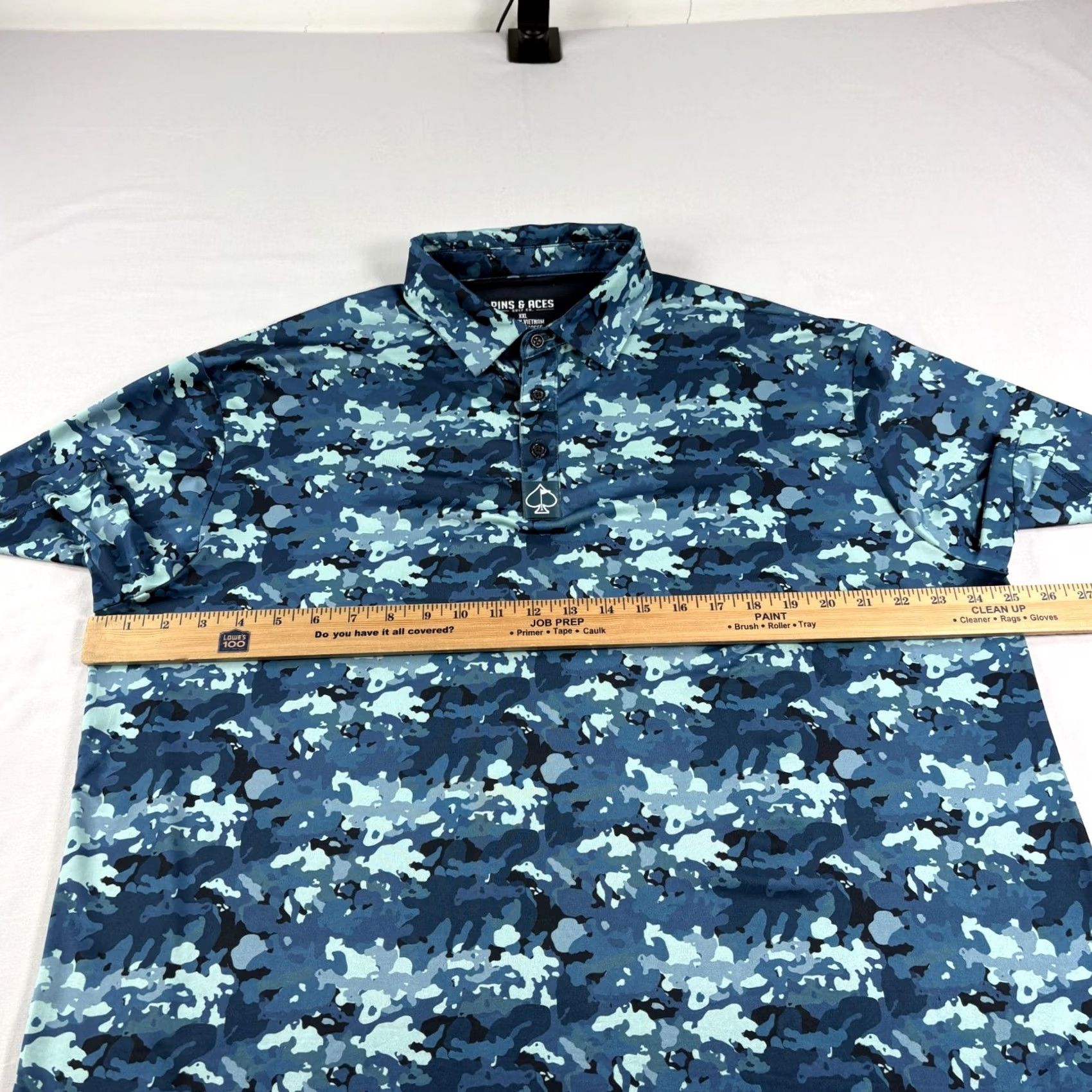 Vintage Aces Pins Polo Shirt Mens 2XL Blue Camo Golf Performance Stretch Shirt Size US XXL / EU 58 / 5 - 5 Thumbnail