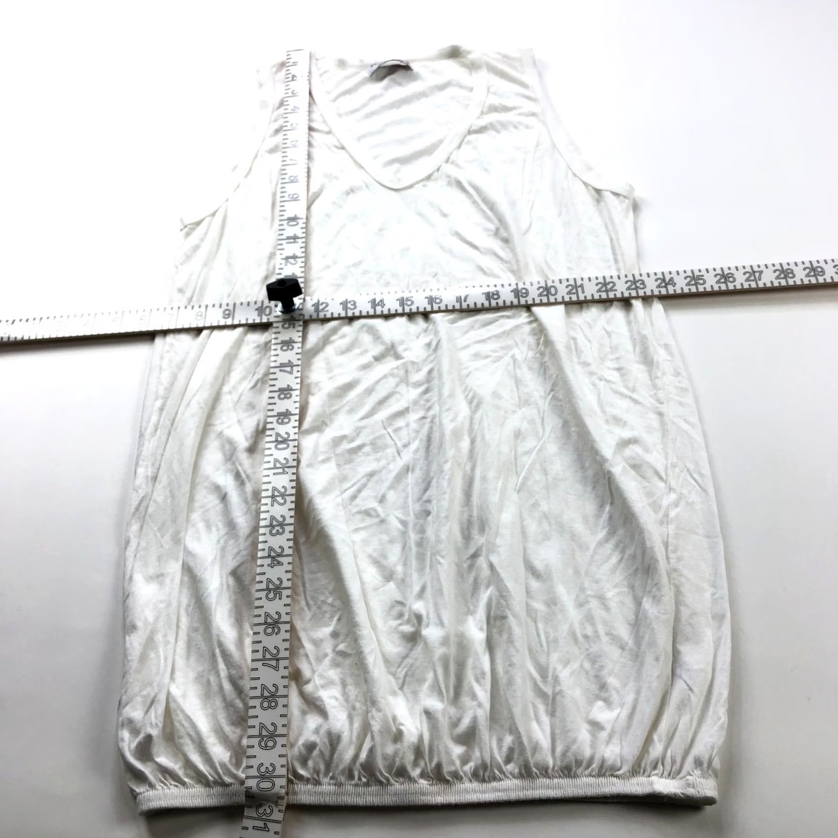 Michael Stars Michael Stars OS Supima Cotton Elastic Distressed Tank Top Blouse White 5340 Size ONE SIZE - 3 Thumbnail