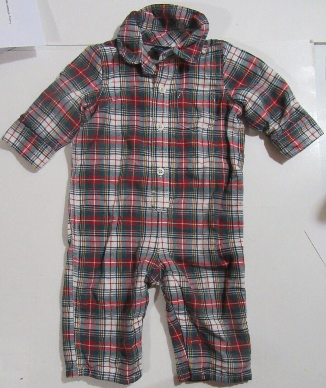 Gap Baby Gap Polo Romper 3 to 6 Months Infant EUC Plaid Size ONE SIZE - 1 Thumbnail