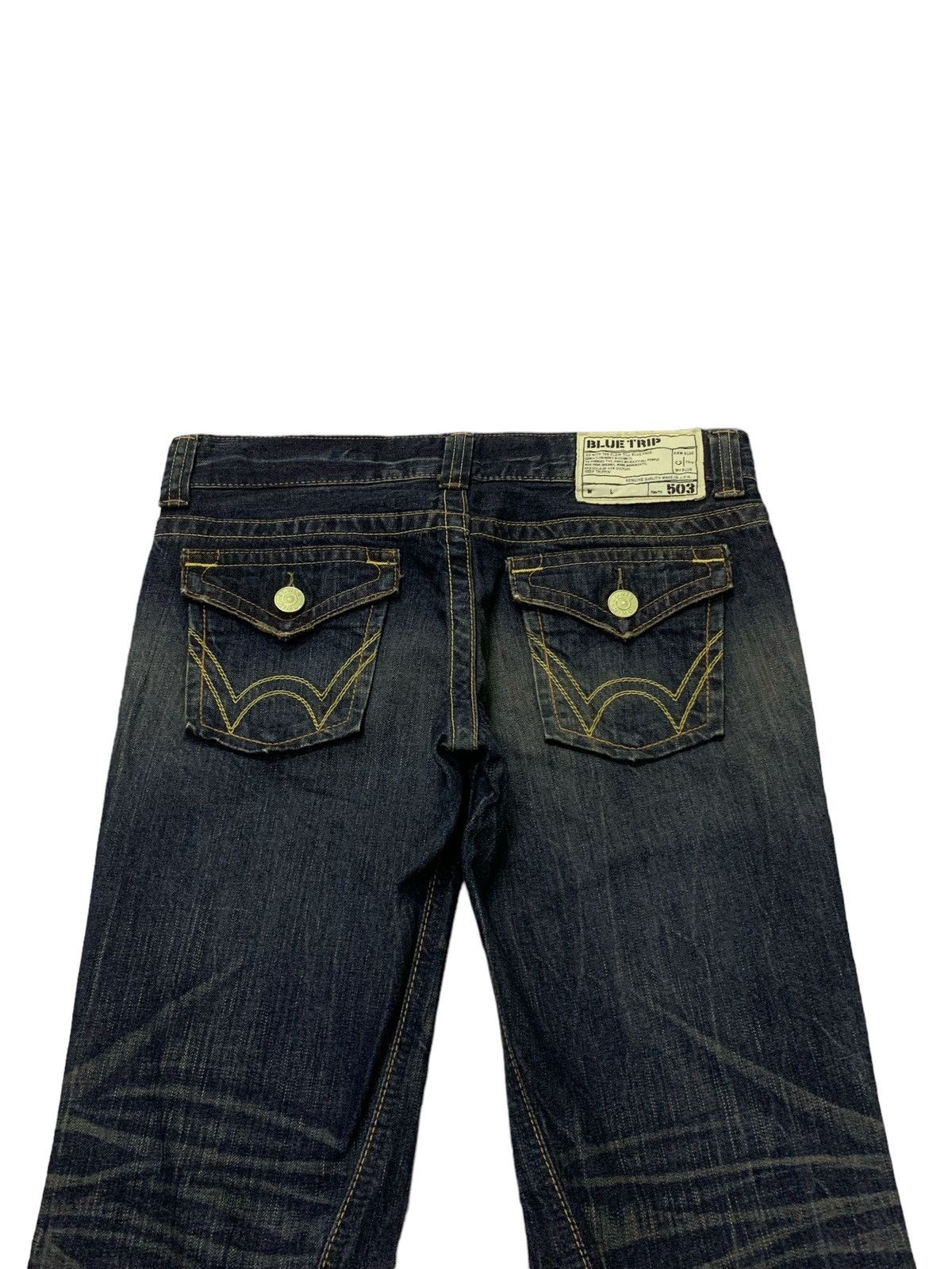 Edwin × Junya Watanabe × Levi's Vintage Edwin 503 Blue Trip Muddy Claw Mark Flared Jeans Size US 30 / EU 46 - 8 Thumbnail