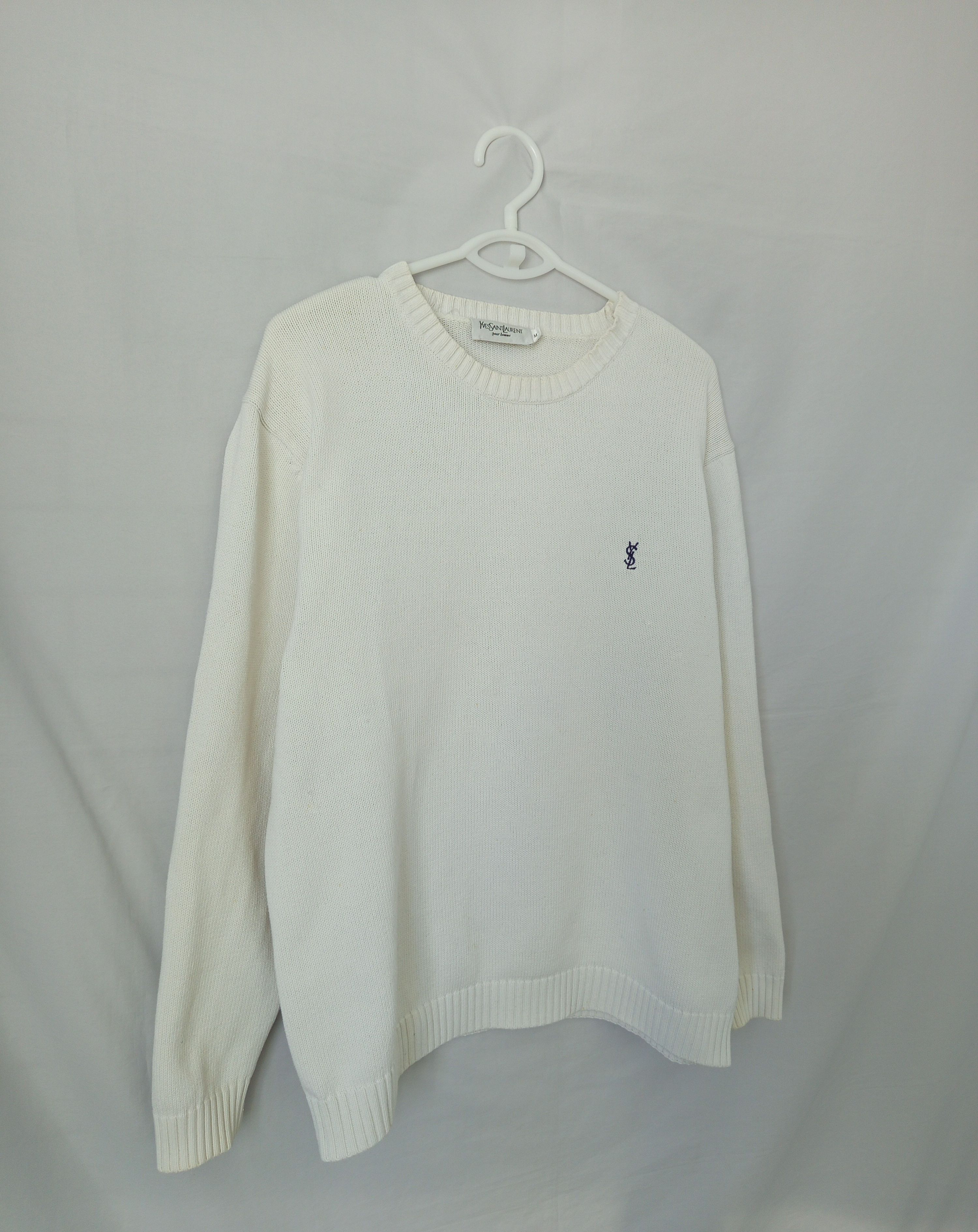 Yves Saint Laurent Yves Saint Laurent White Sweatshirt Size M Size US M / EU 48-50 / 2 - 3 Thumbnail