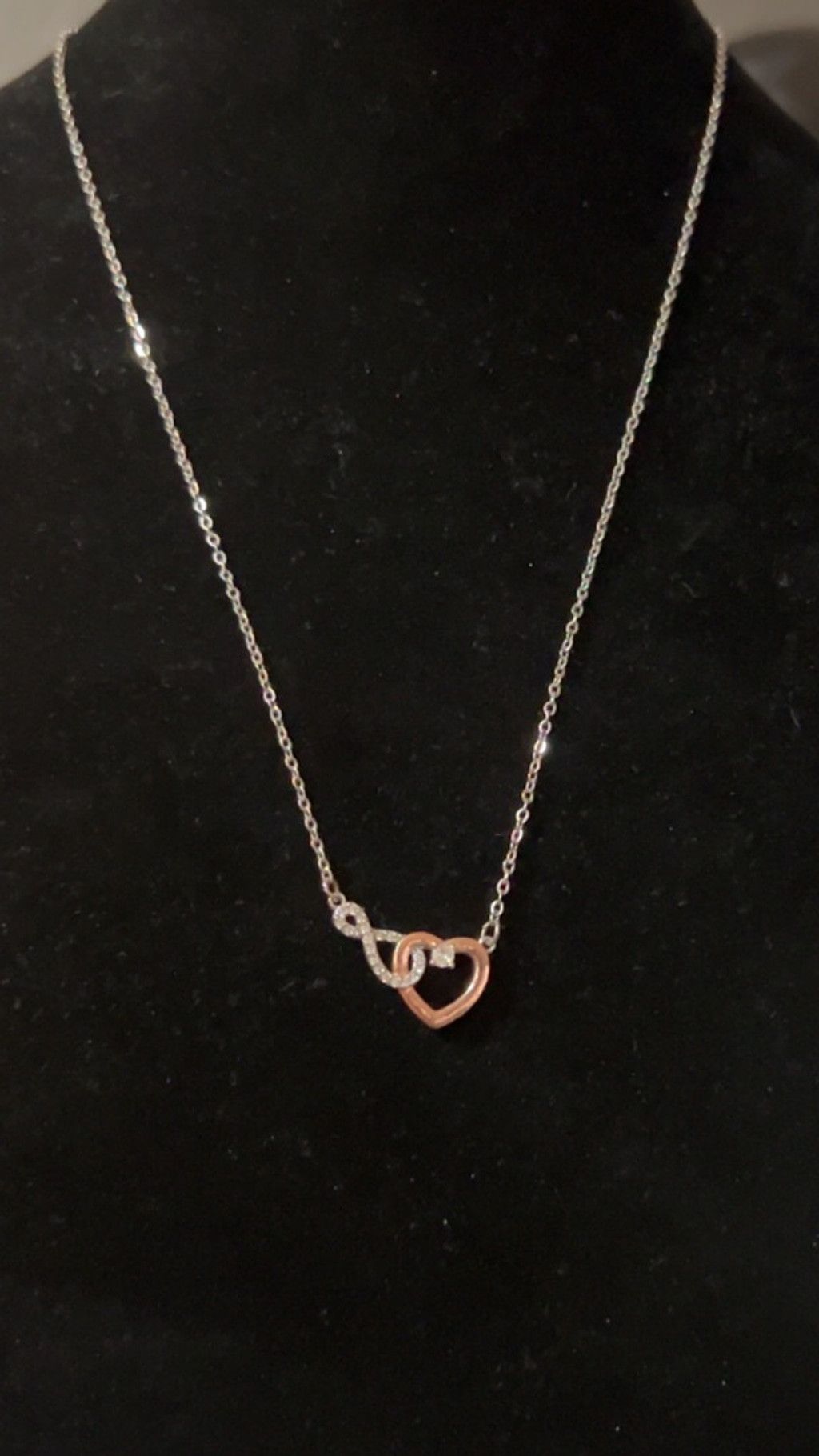 The Unbranded Brand Women's Unbranded Silver & Rose Gold Heart Infinity Necklace Size ONE SIZE - 2 Thumbnail