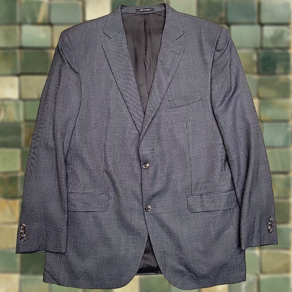Cremieux Cremieux Lora Piana Blazer Mens 46 L Brown Wool Jacket Two-Button Notch Lapel Double-Vented Dry Clean Only Union Made Vintage VTG Blue? Size 46R - 1 Thumbnail