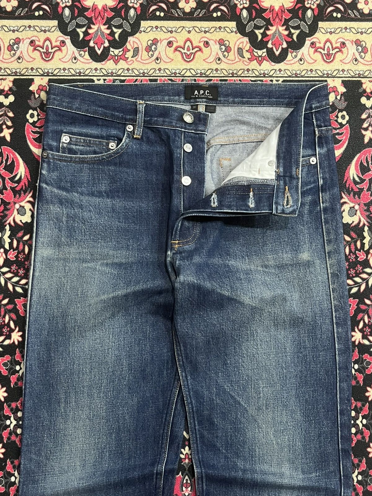 A.P.C. × Kanye West Vintage A.P.C Cure Blue Faded Washed Straight Tapered Jeans Size US 30 / EU 46 - 5 Thumbnail