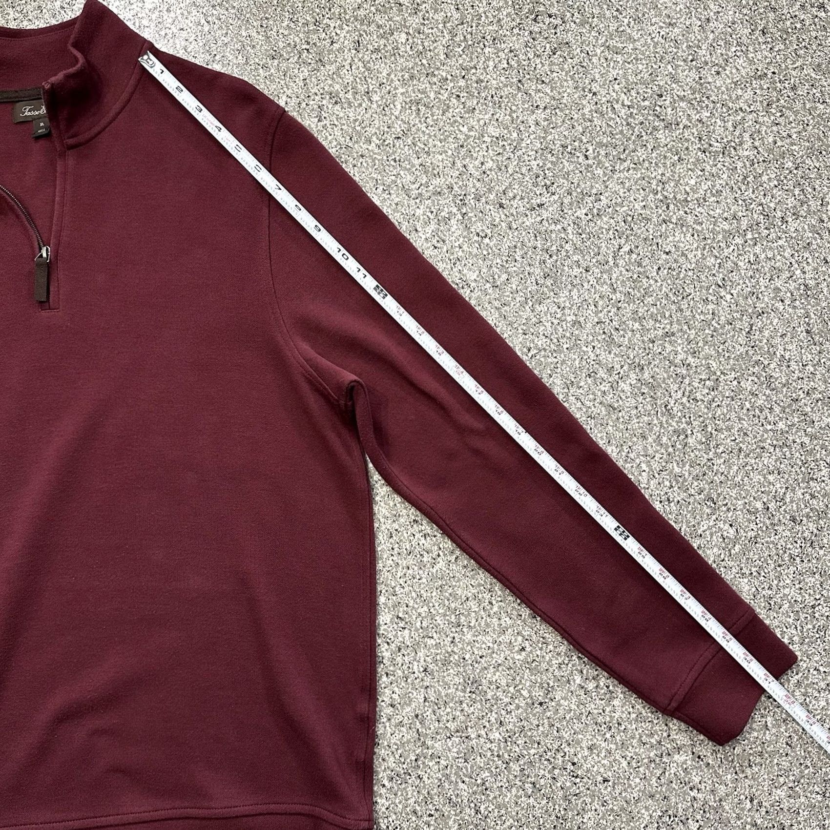 Tasso Elba Tasso Elba Mens XL Quarter Zip Pullover Mock Neck Cotton Polyester Maroon Red Sweater Size US XL / EU 56 / 4 - 5 Thumbnail