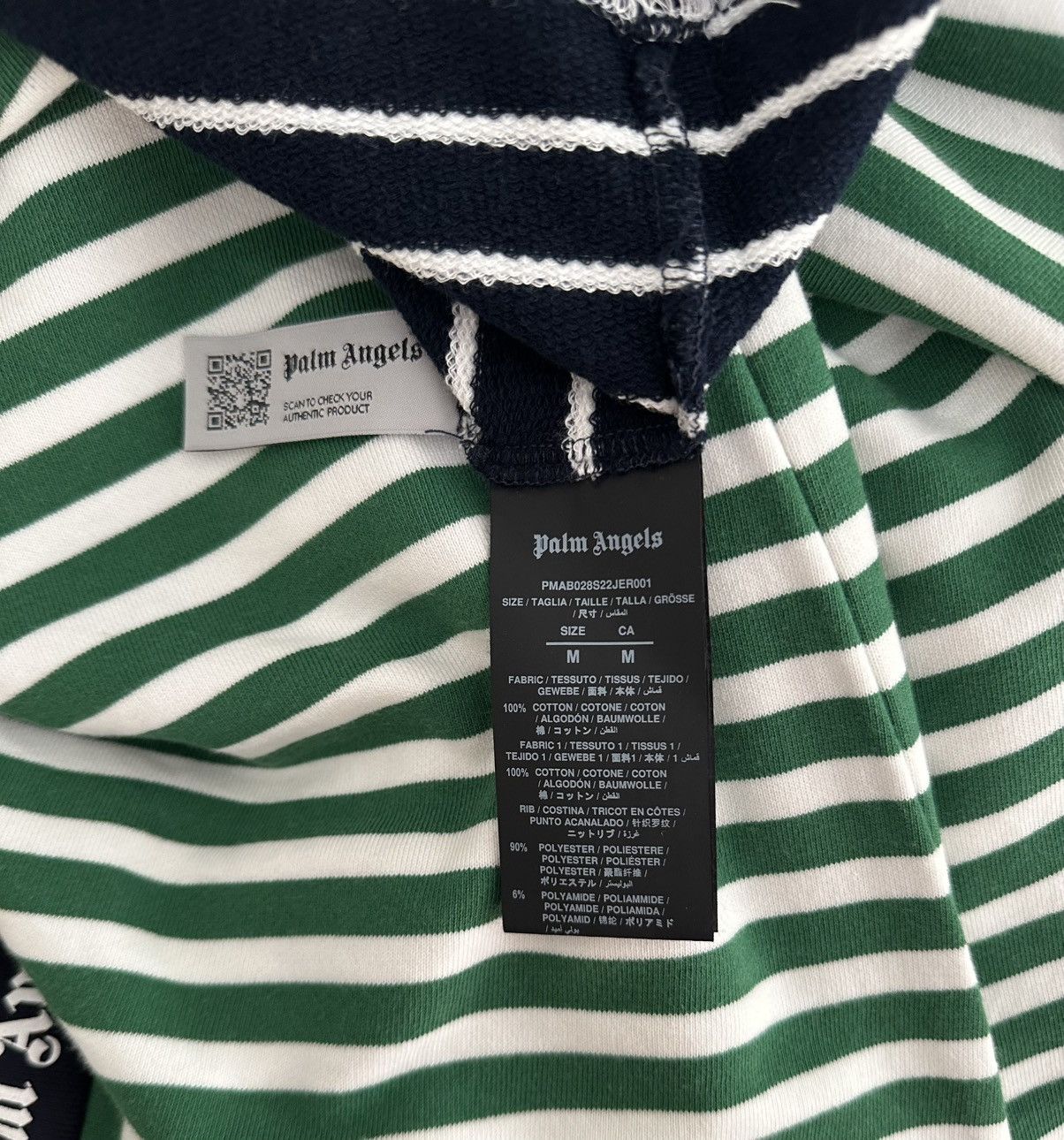 Palm Angels Palm Angels Striped Long Sleeve Tee – Green/Navy – Size M Size US M / EU 48-50 / 2 - 4 Thumbnail