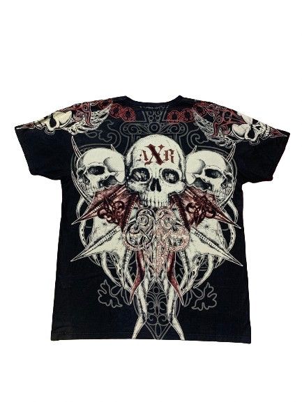 Affliction Xzavier Goth Grunge Graphic Skull MMA Archaic Size US M / EU 48-50 / 2 - 1 Thumbnail