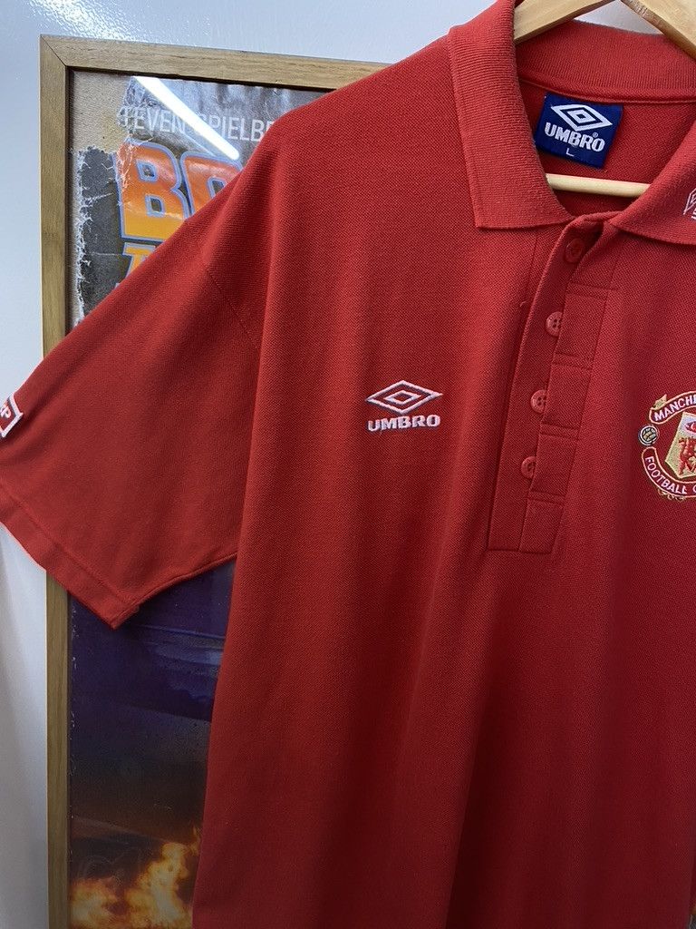 Nike 1998/99 Vintage Umbro Manchester United Training Polo Size US L / EU 52-54 / 3 - 6 Thumbnail