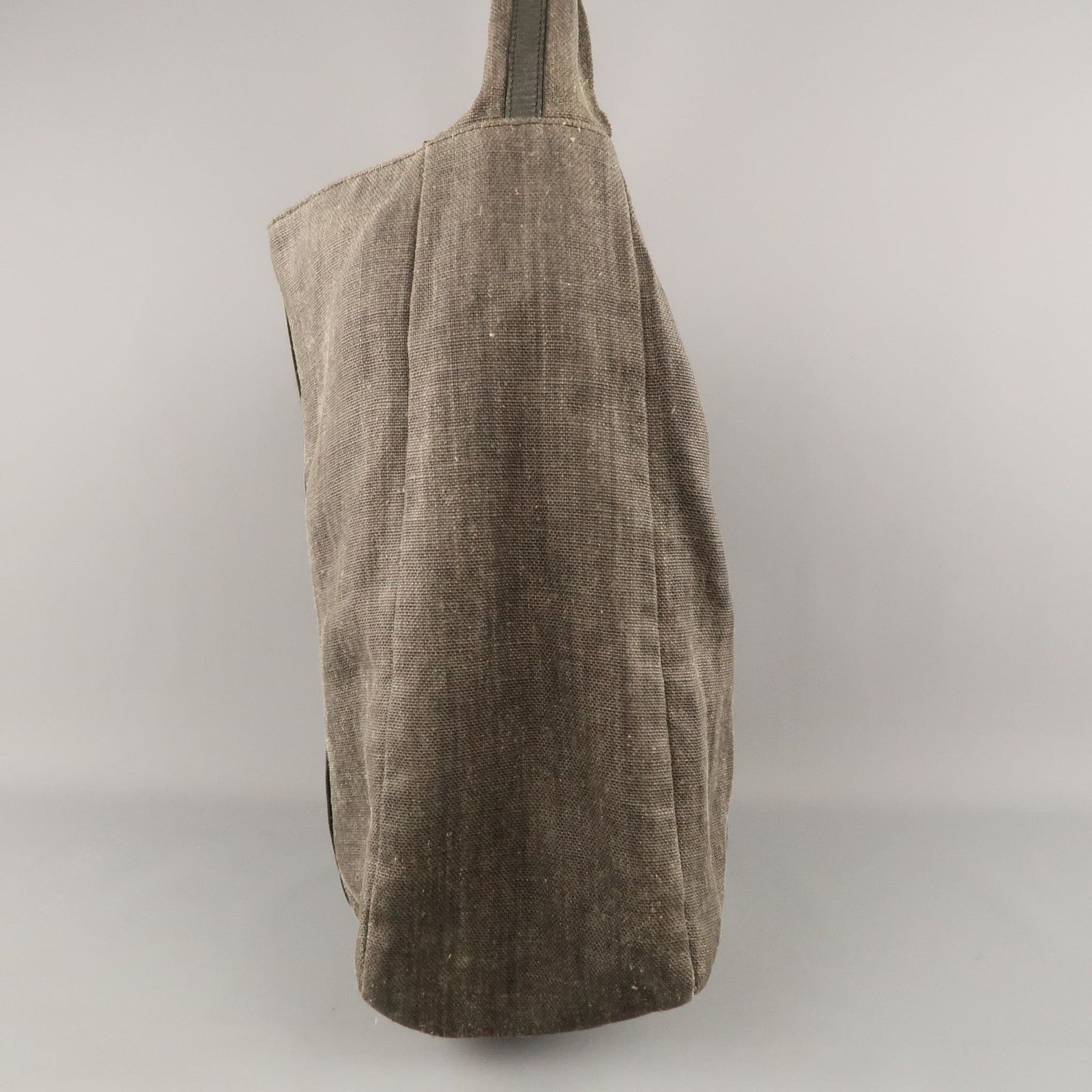 Emporio Armani EMPORIO ARMANI Charcoal Leather Patch Oversized Tote Bag Size ONE SIZE - 9 Thumbnail