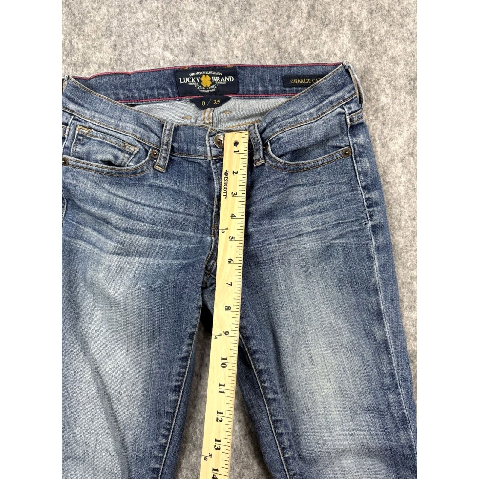 Lucky Brand Lucky Brand Jeans Women's 0/25 Blue Straight Leg Casual Denim 5-Pocket Dark Wash Tailored Fit 25in Inseam Mens? Size 25" / US 0 / IT 36 - 6 Thumbnail