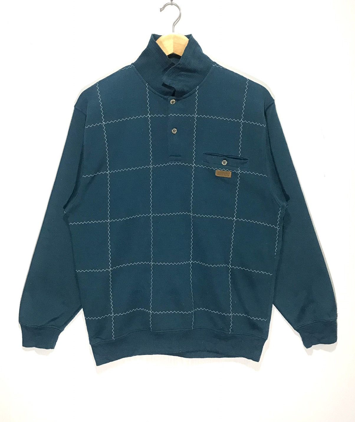 Japanese Brand × Vintage Vintage Green Wish Polo Club Button Sweatshirt Size US L / EU 52-54 / 3 - 1 Thumbnail
