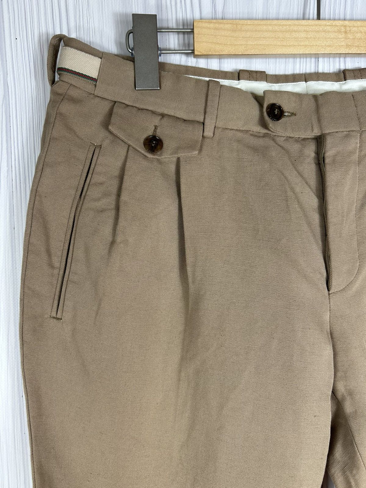 Gucci GUCCI Trousers Pants Web Stripe Side Adjusters Pleated 50R Size US 34 / EU 50 - 5 Thumbnail