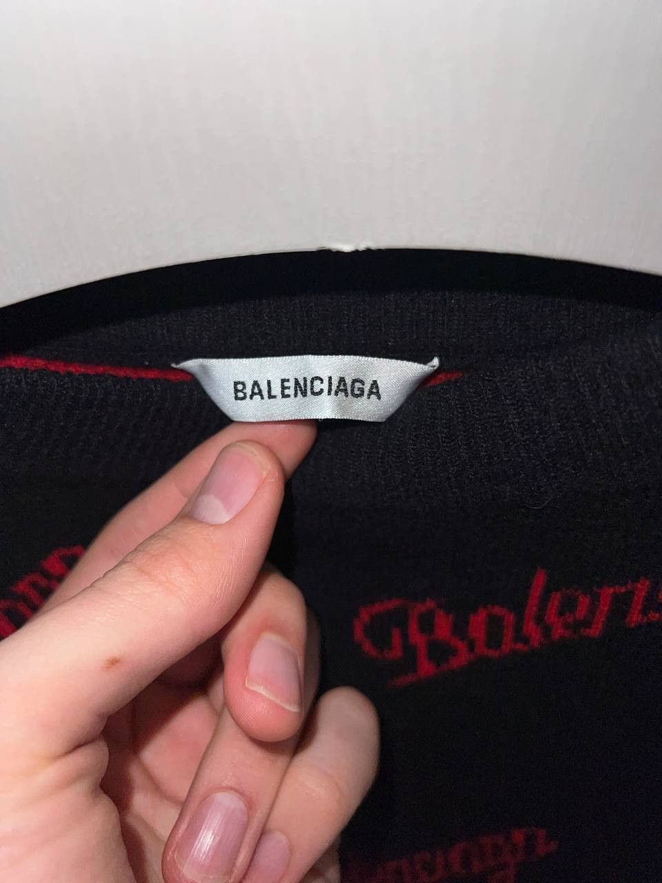 Balenciaga Balenciaga Logo-Intarsia Wool Jumper Size US S / EU 44-46 / 1 - 3 Thumbnail