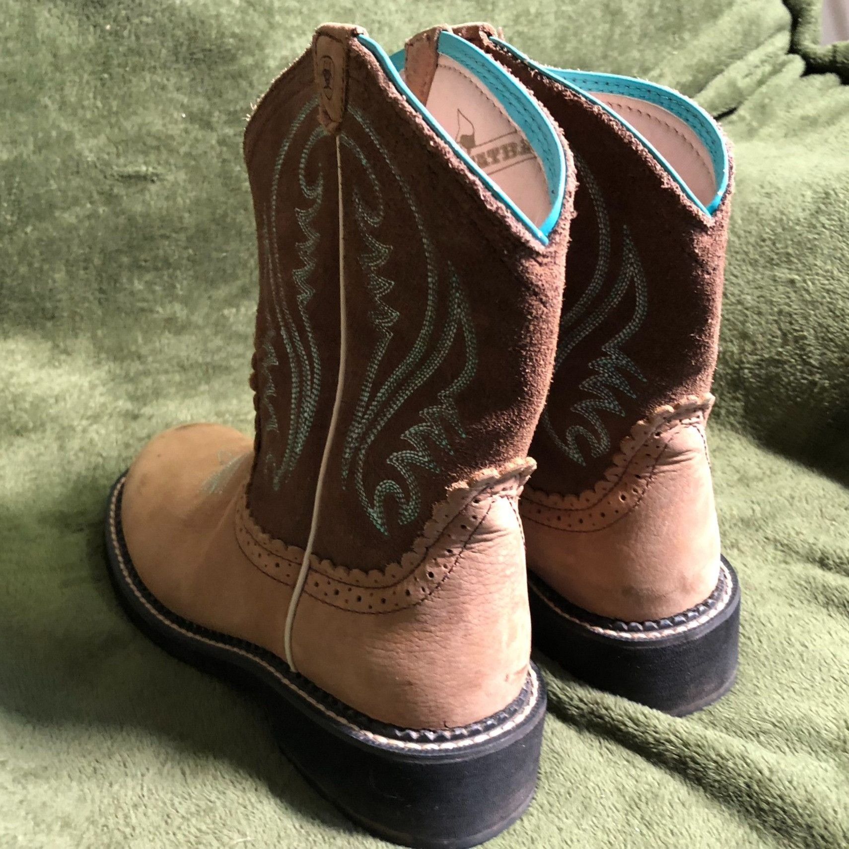 Ariat Ariat Womens Fatbaby Cowboy Boots 10B Suede Heritage Western Size US 10 / IT 40 - 7 Thumbnail