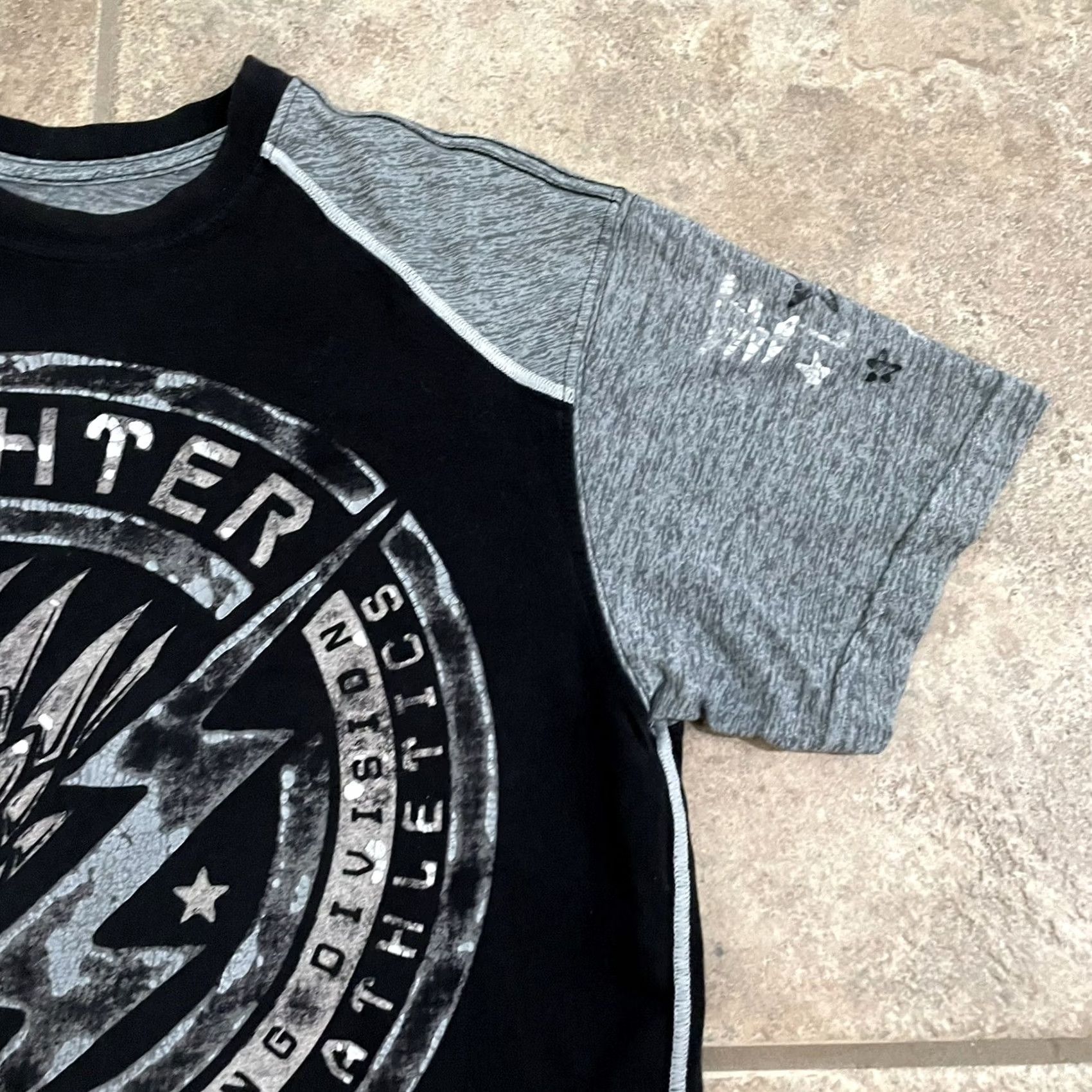 Vintage American Fighter T-Shirt Mens M Black Graphic Tee Size US M / EU 48-50 / 2 - 2 Thumbnail