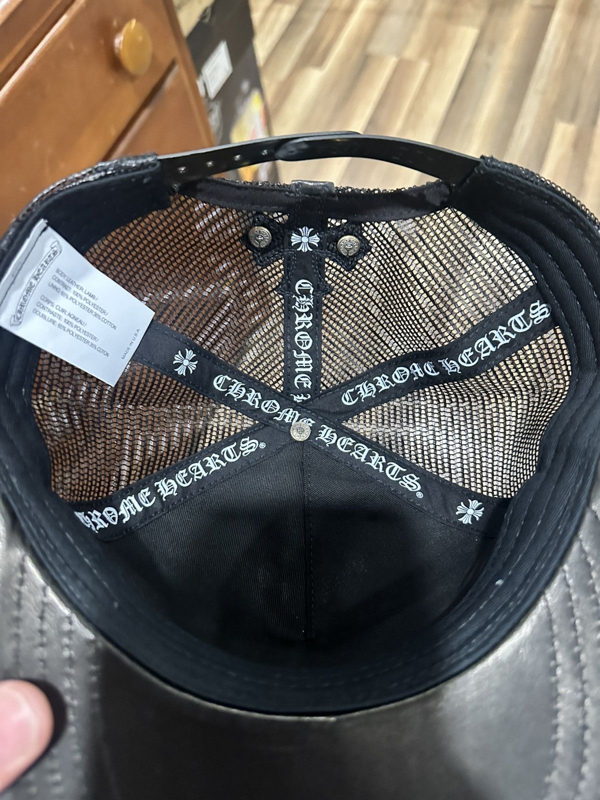 Chrome Hearts Chrome Hearts All Leather Trucker Hat with Cross Patches Size ONE SIZE - 4 Thumbnail