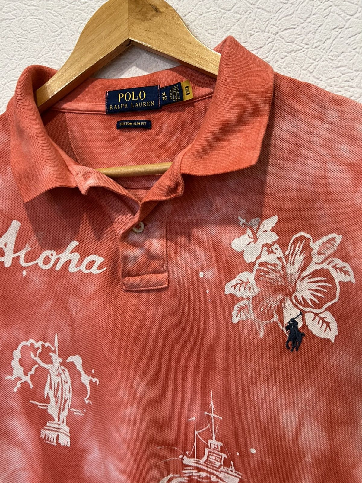 Ralph Lauren Vintage Polo Ralph Lauren Pink Aloha Hawaii Polo Shirt Size US XL / EU 56 / 4 - 3 Thumbnail