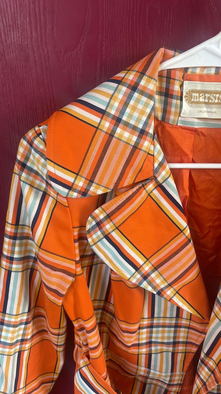 Vintage MARSIS California Vintage 60’s orange plaid blazer Size M / US 6-8 / IT 42-44 - 3 Thumbnail