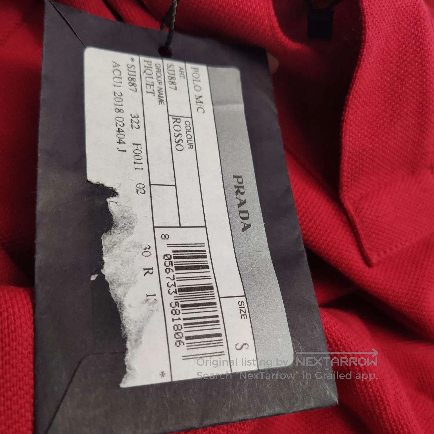 Prada Prada Logo Cotton Polo Shirt in Red . Size S / US 4 / IT 40 - 9 Thumbnail