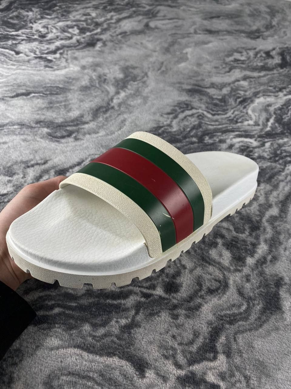 Gucci Gucci Web Slide Sandal Men Size 12 White Size US 12 / EU 45 - 8 Thumbnail