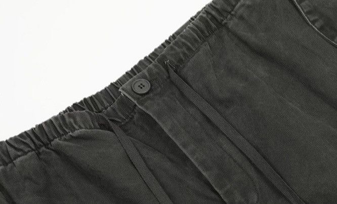 Outdoor retro fashion faded pleated baggy cargo pants
