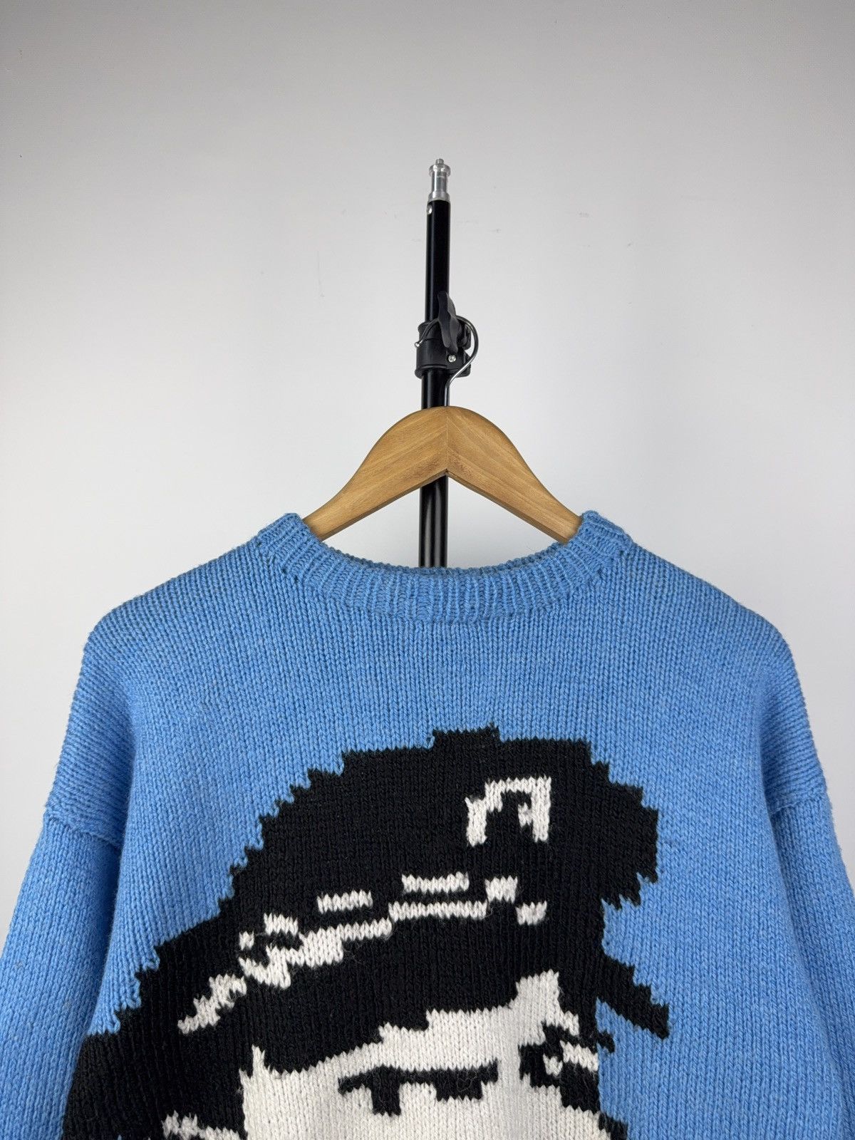 Japanese Brand × Vintage Handmade Blue Knit Sweater with Bearded Sailor Graphic Size US S / EU 44-46 / 1 - 2 Thumbnail