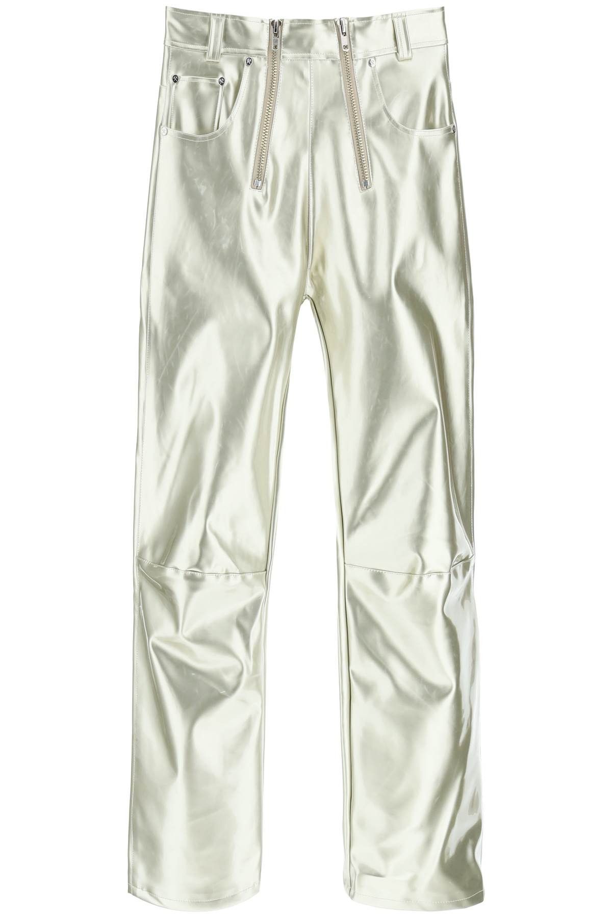 image of Gmbh Double Zip Vinyl Pants in Light Gold, Men's (Size 32)
