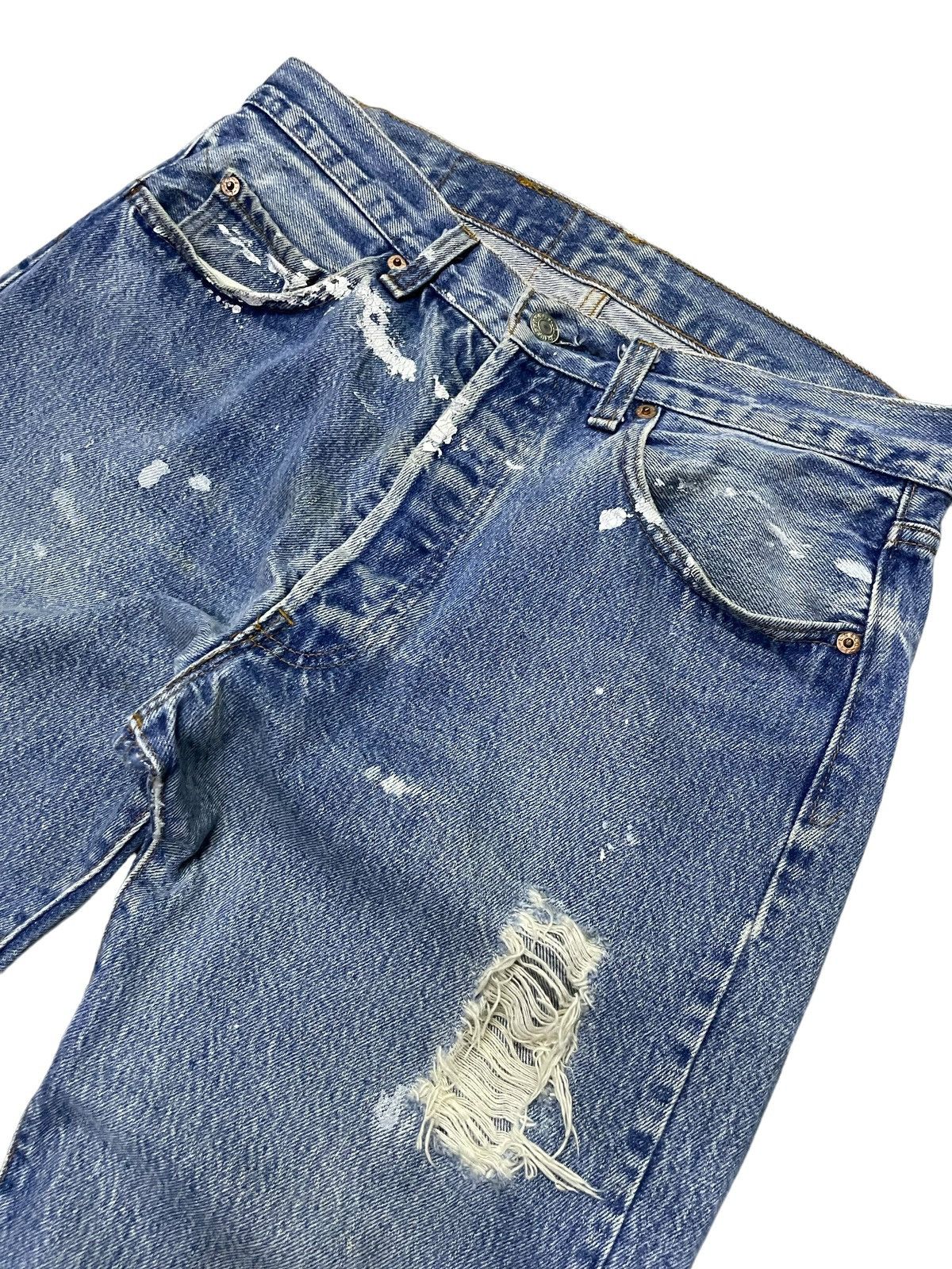 Levi's × Vintage Vintage 80s Levis 501 Button Fly Distressed Jeans Size US 32 / EU 48 - 9 Thumbnail