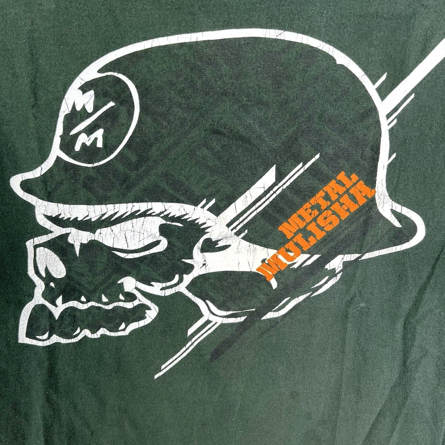Metal Mulisha VINTAGE Metal Mulisha Skull T-Shirt Mens XL OD Green Crew Neck Short Sleeve Graphic Print 50" Chest Mens Size US XL / EU 56 / 4 - 2 Thumbnail