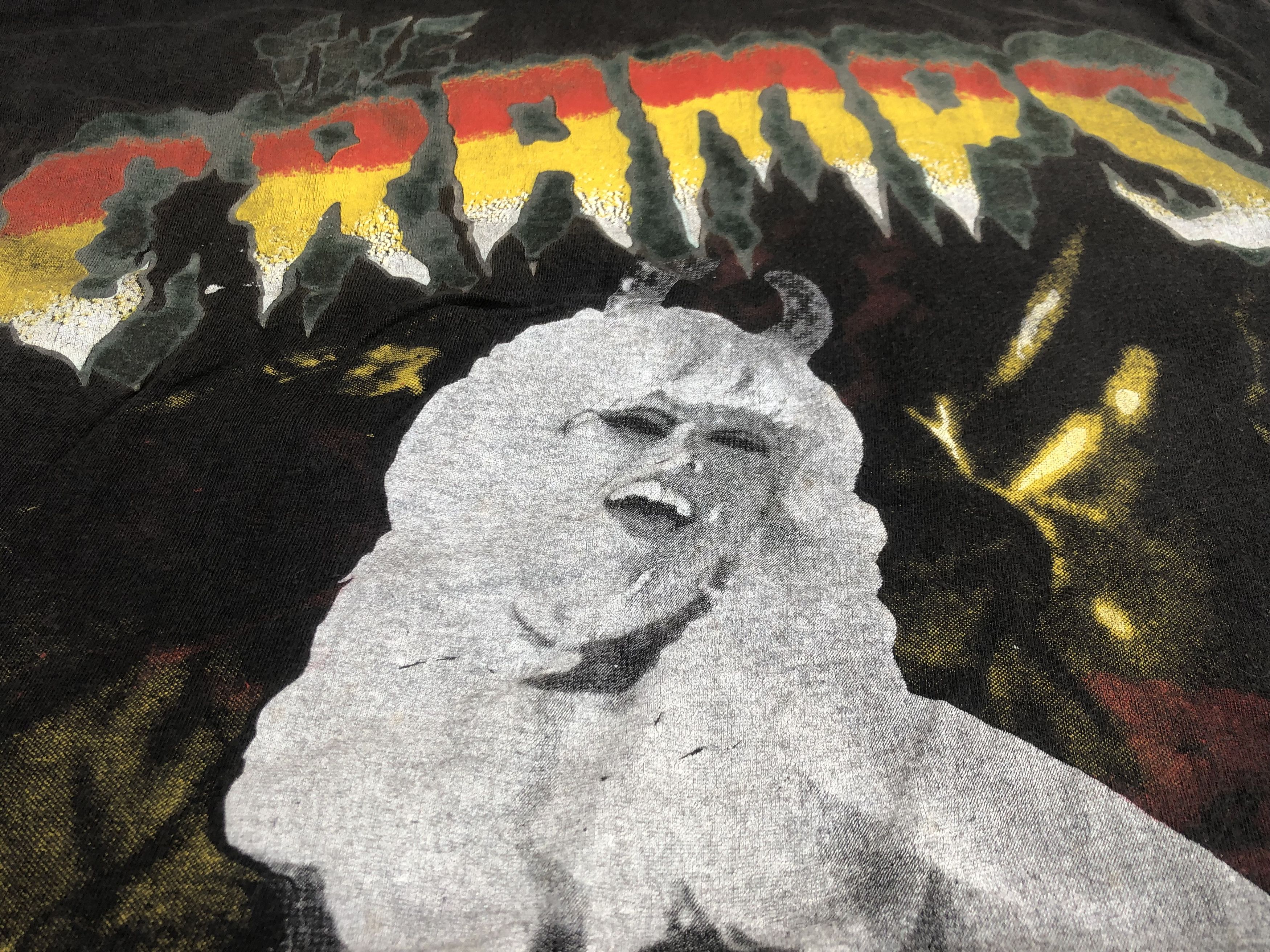 Vintage 🔥Vintage 80s THE CRAMPS 'A Date With Elvis' Punk T-Shirt Size US XL / EU 56 / 4 - 6 Thumbnail