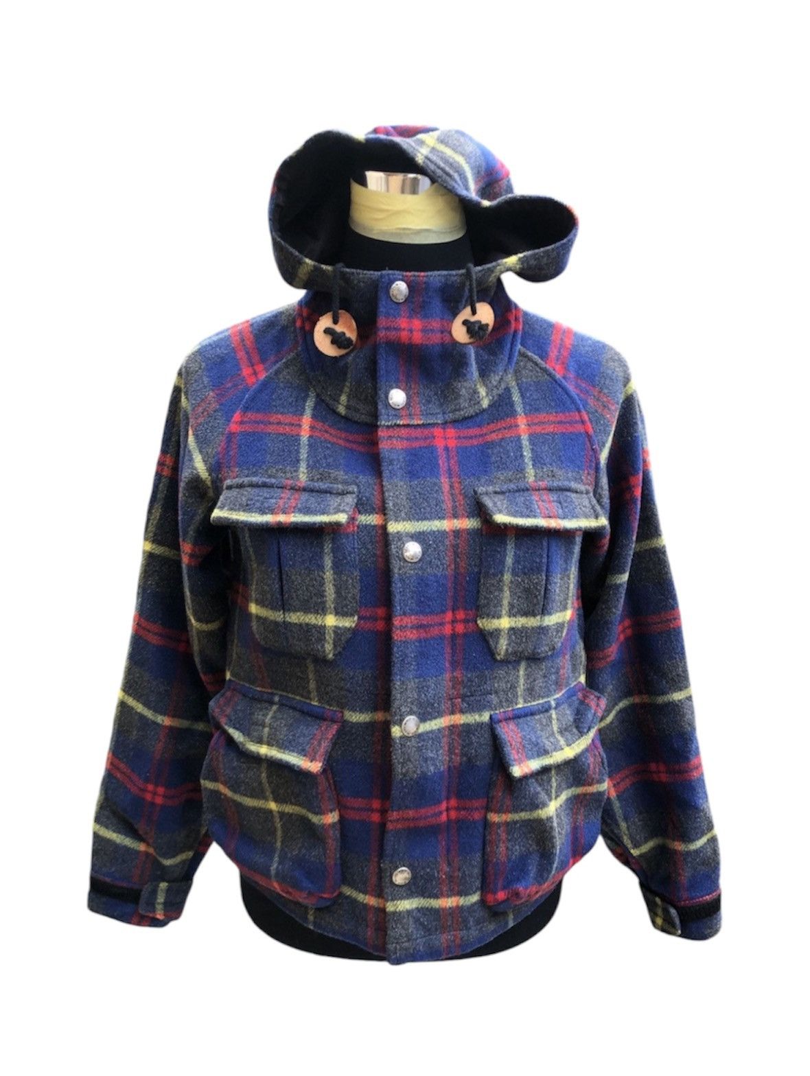 Beams Plus Vintage Beams Boy Multi Pocket Patchwork Wool Jacket Hoodie Size US S / EU 44-46 / 1 - 1 Thumbnail