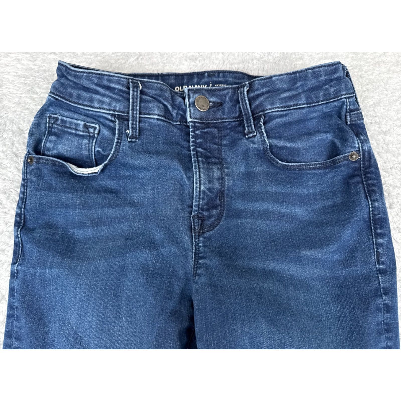 Old Navy Old Navy Jeans Womens 14 Blue Denim Rockstar Super Skinny Extra High Rise 31x28 90s Retro American Designer Womens Size 36" / US 14 / IT 50 - 4 Thumbnail