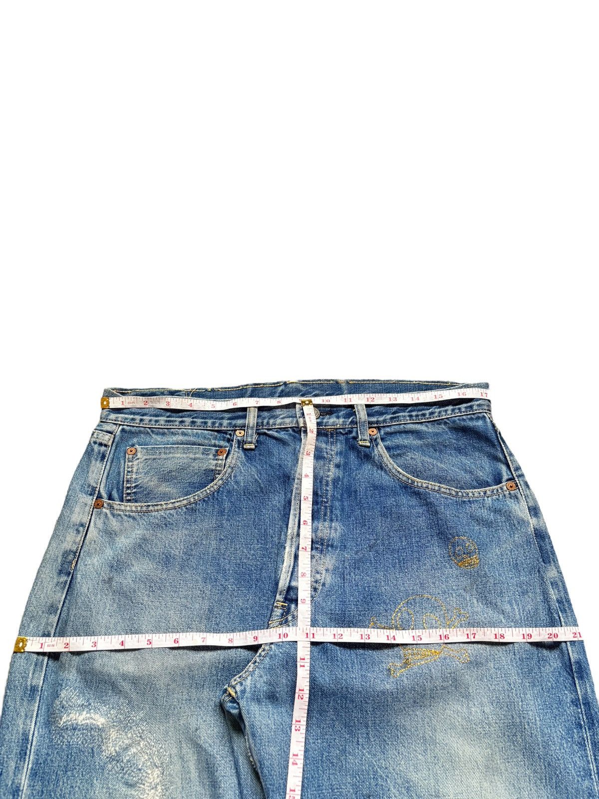 Japanese Brand Vintage Japanese Gowest Selvedge Mud Wash Loose Baggy Jean Size US 34 / EU 50 - 12 Thumbnail