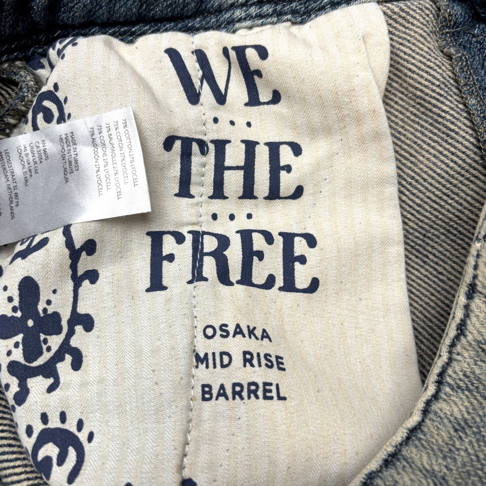 Vintage Free People We The Free Women's 30 Barrel Jeans Blue Boho Indie Size 30" / US 8 / IT 44 - 4 Thumbnail