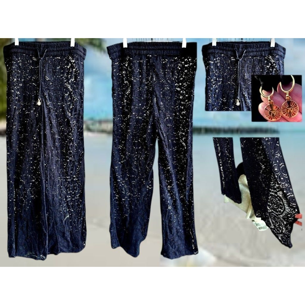 Other Guria Beachwear Black Lattice Pants Swimsuit Coverup Medium? Size 33" - 10 Thumbnail