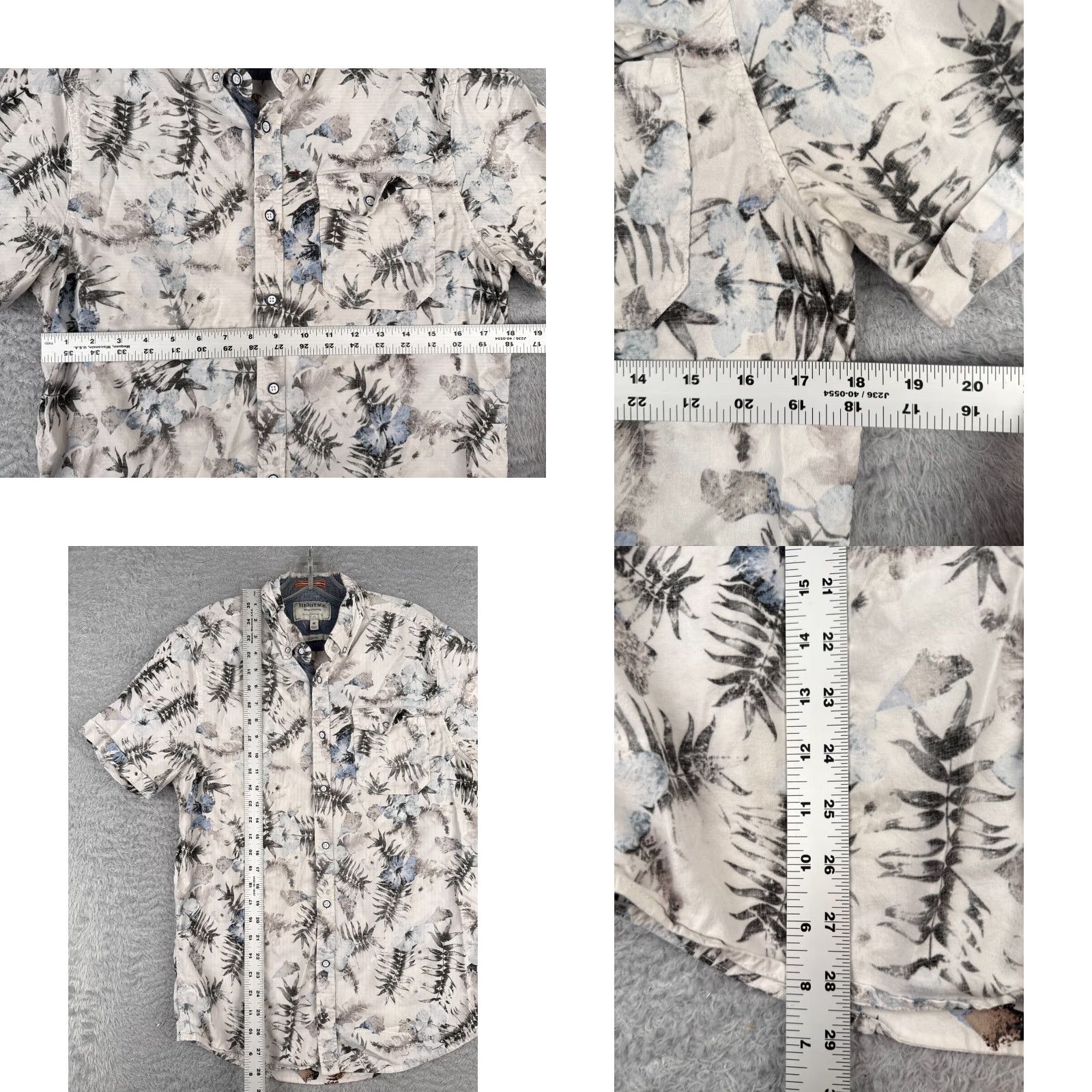 Vintage VINTAGE REPORT COLLECTION Shirt Men Medium White Floral Cotton Slim Fit Hawaiian (90s Theme) Mens Size US M / EU 48-50 / 2 - 8 Thumbnail