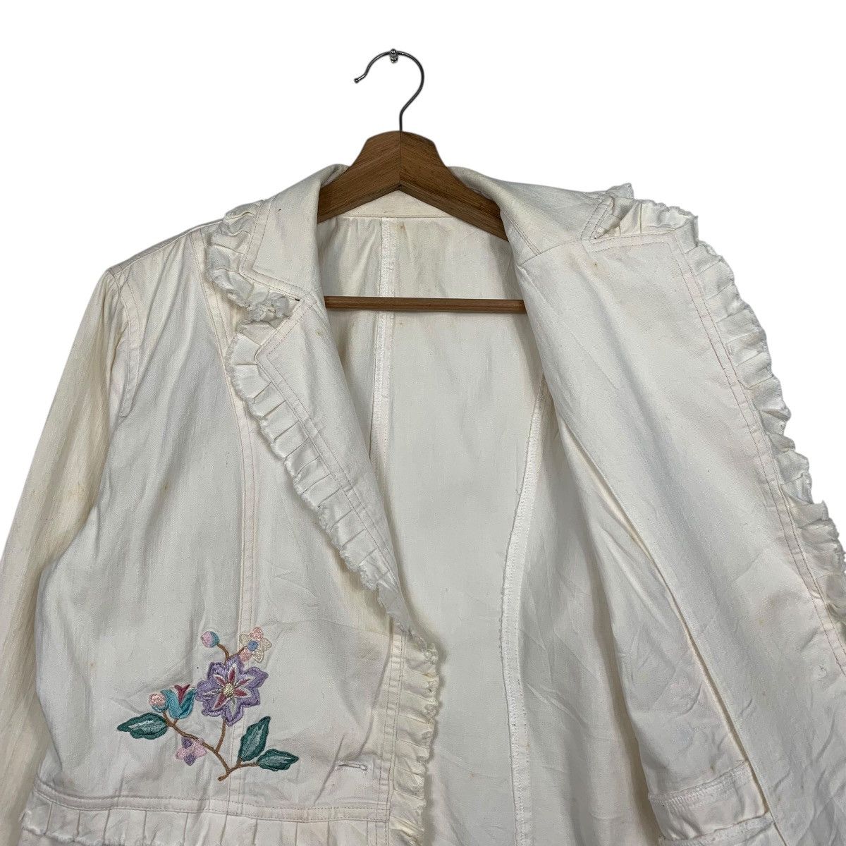 Japanese Brand E.Larin Flower Design Crop Jacket Size S / US 4 / IT 40 - 10 Thumbnail