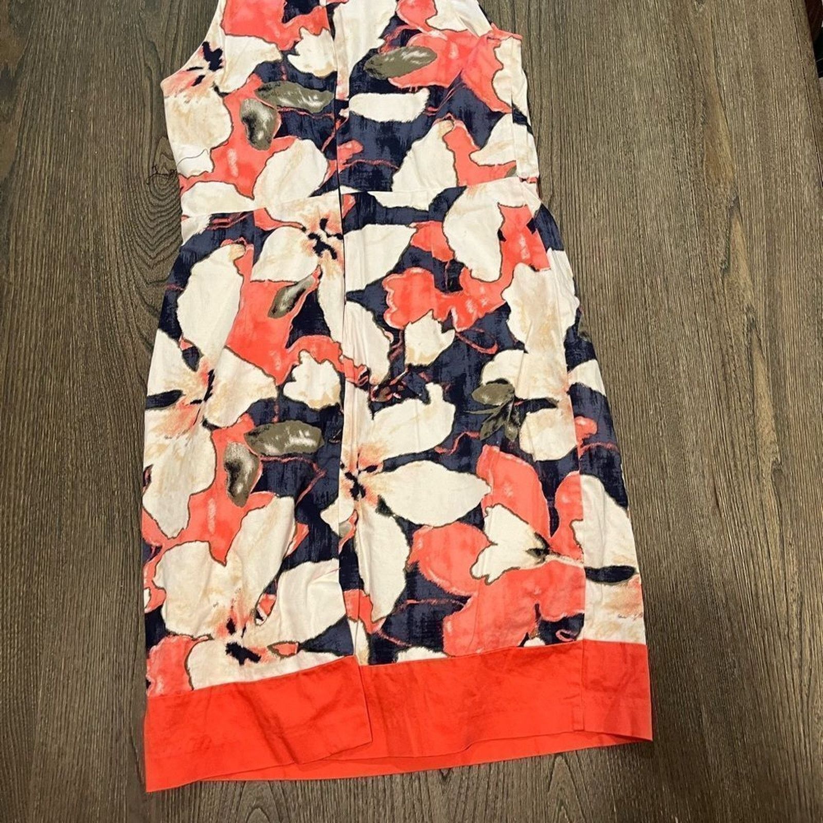 Vintage Cato Tropical Floral Cream Orange Sheath Dress Size 10 Size L / US 10 / IT 46 - 7 Thumbnail