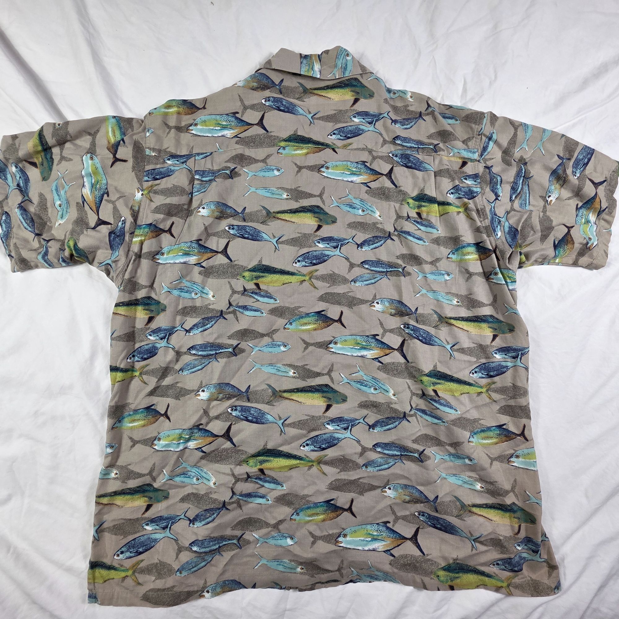Columbia Columbia Mens Large Brown Multicolor Fish Print Short Sleeve Size US L / EU 52-54 / 3 - 2 Thumbnail