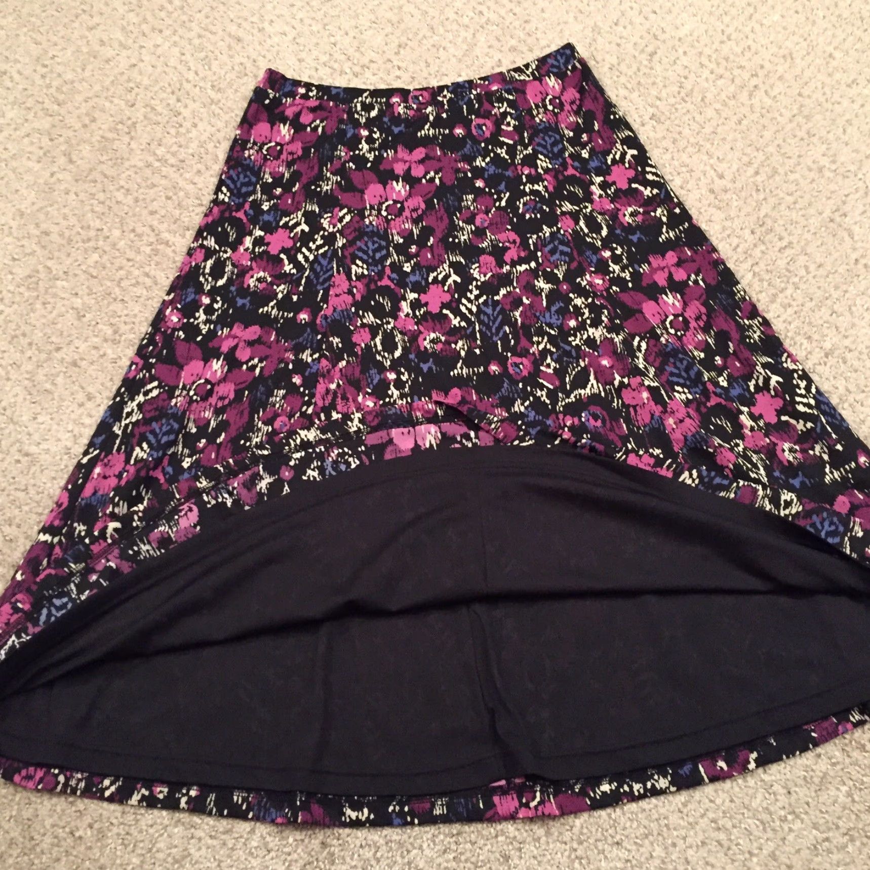 Vintage Sag Harbor Skirt Purple Floral Maxi Long Lined Pull On S Women Size 28" / US 6 / IT 42 - 7 Thumbnail