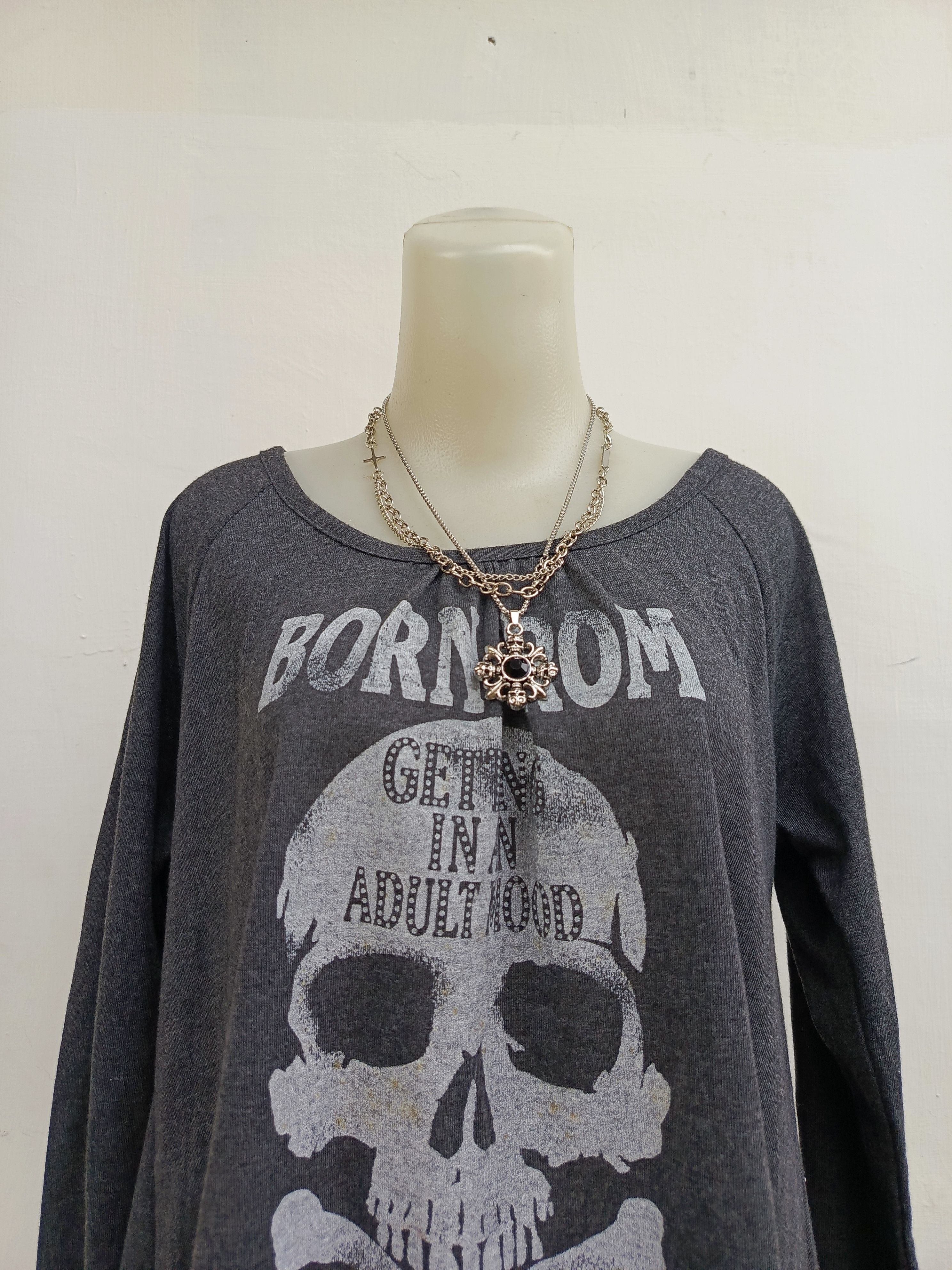 Japanese Brand Chami Chami Skull Print Top Grunge Gothic Size L / US 10 / IT 46 - 2 Thumbnail