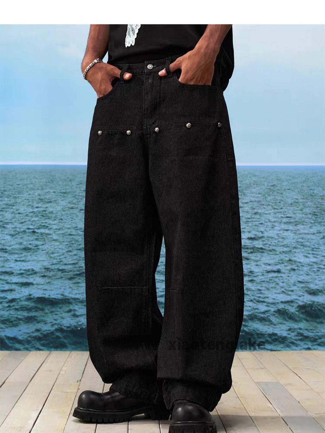 Designer Unisex outdoor utility loose baggy skate hiphop pants Size US 34 / EU 50 - 2 Thumbnail