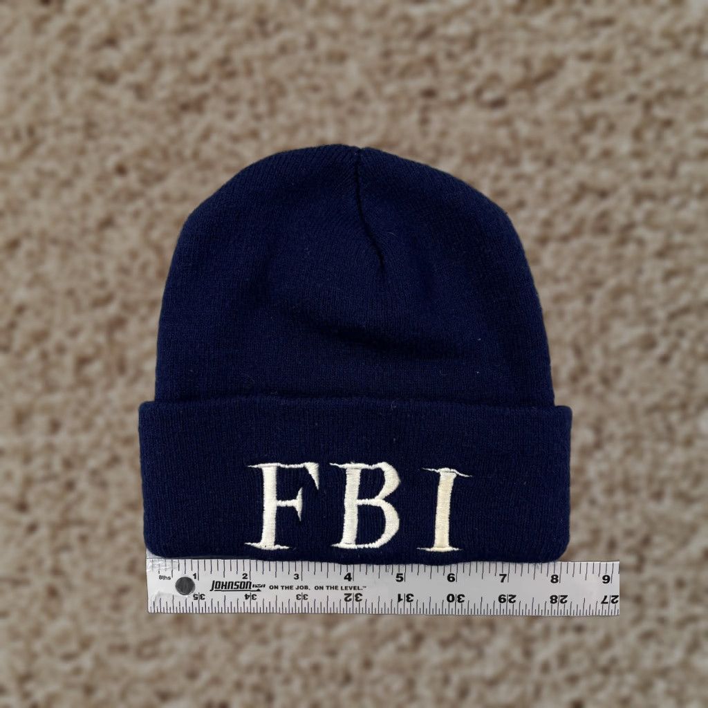 Vintage FBI Beanie Toque Hat Adult One Size Blue Knit Acrylic Unbranded Unisex Adults Size ONE SIZE - 1 Thumbnail