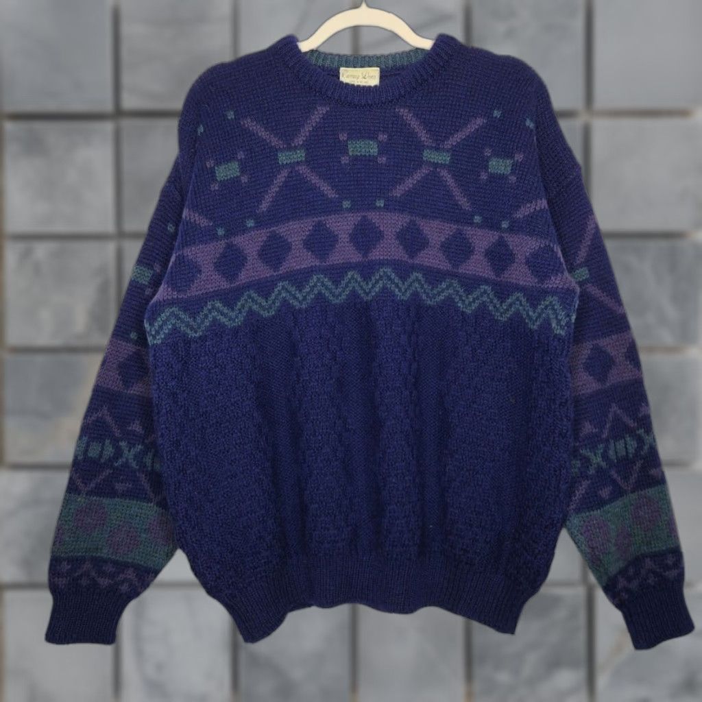 Vintage VINTAGE Carraig Donn Wool Sweater Crewneck Unisex Adults M Multi 90s Cottage Art Grandpa Ireland Size US M / EU 48-50 / 2 - 1 Thumbnail