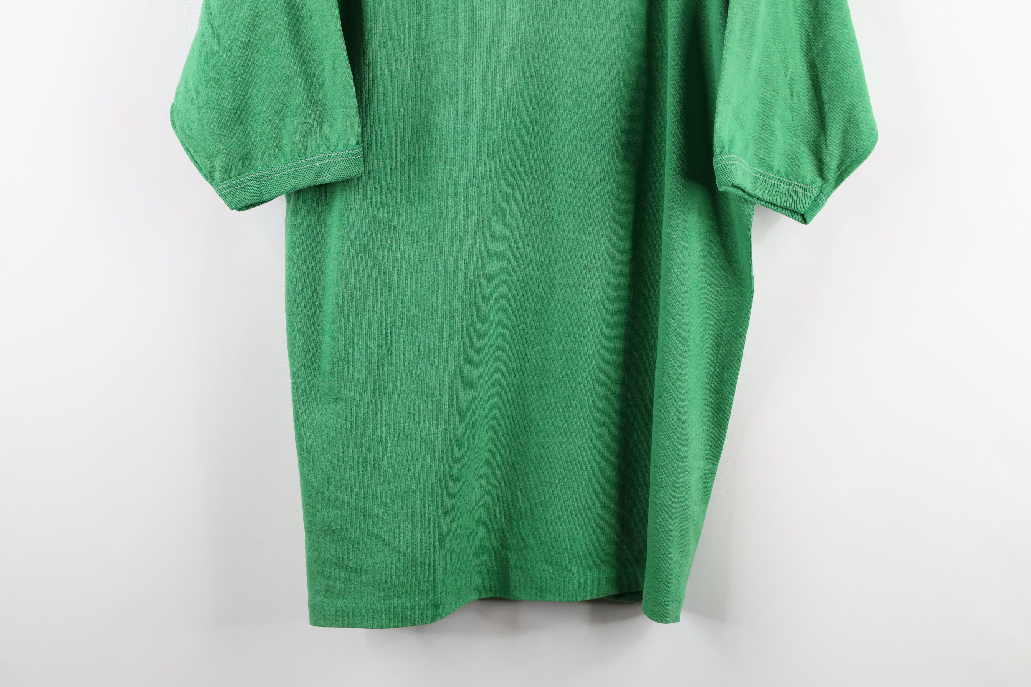 Vintage Vintage 70s Streetwear Short Sleeve Ringer T-Shirt Green USA Size US L / EU 52-54 / 3 - 3 Thumbnail