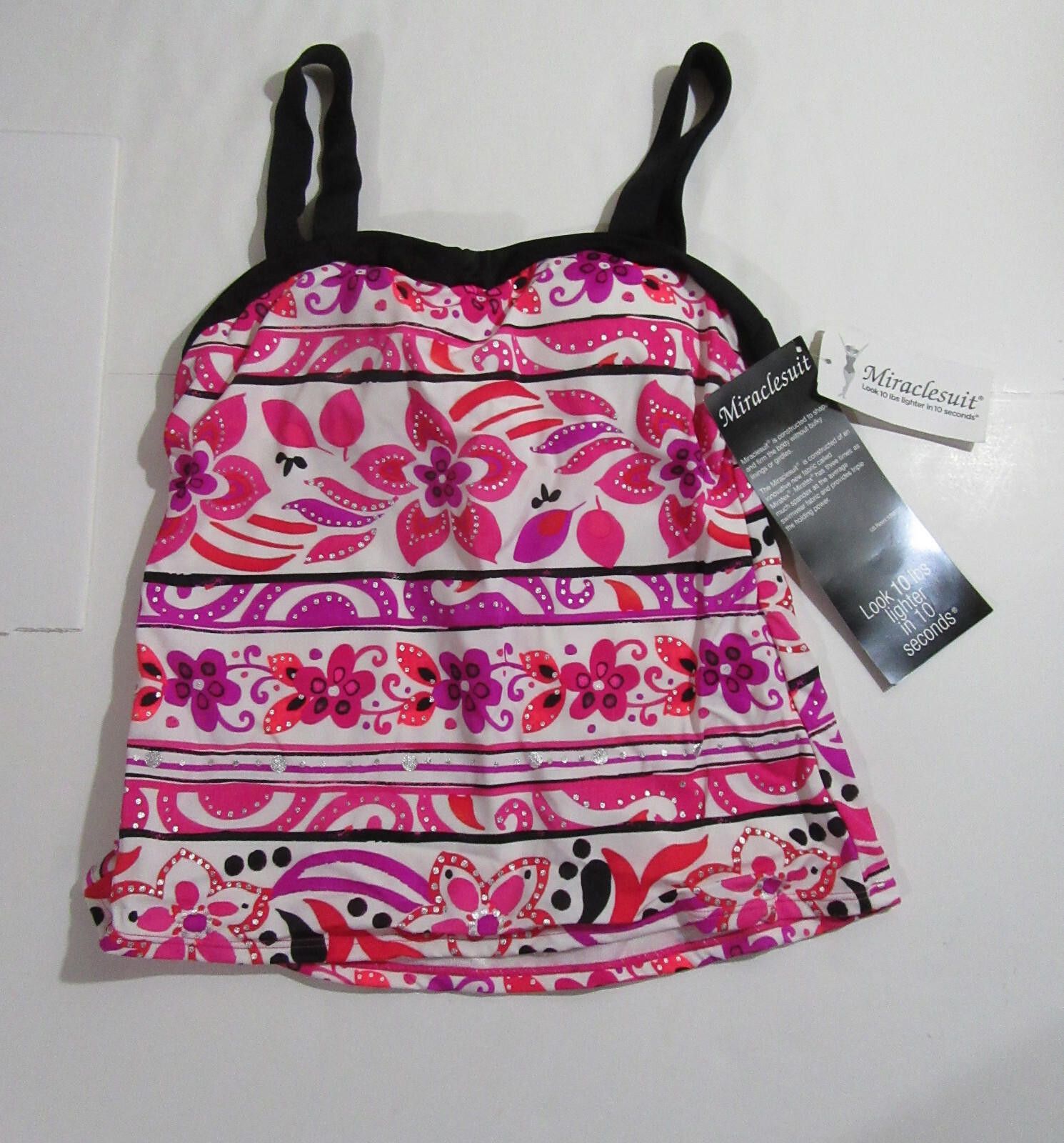 Designer Miraclesuit Womens 2 Piece Swimsuit Pink Floral Size 14 Size ONE SIZE - 2 Thumbnail
