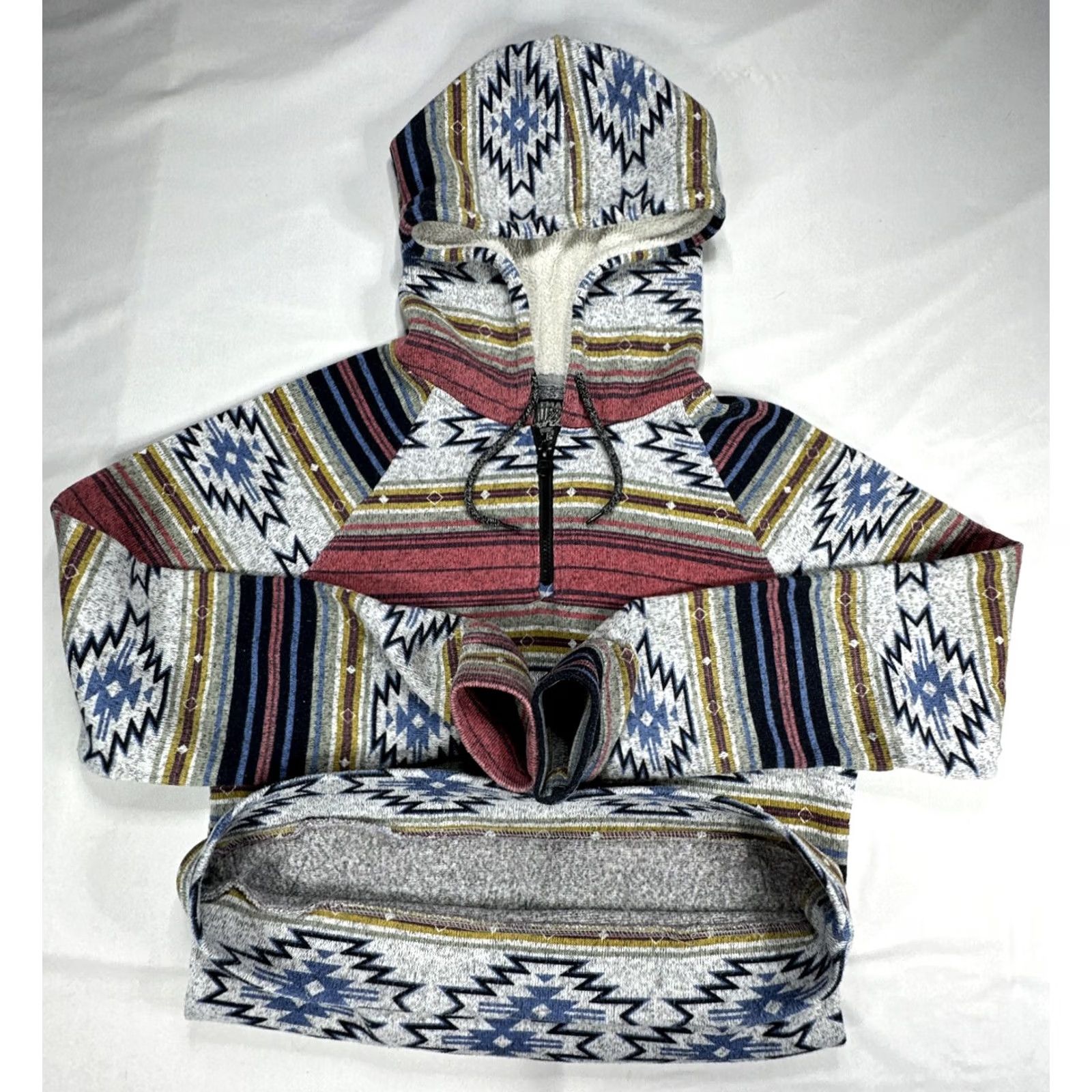 CLOT Brooklyn Cloth Sz L 1/4 Zip Sweatshirt Hoodie Fleece Aztec Tribal Southwestern AOP Mens Size US L / EU 52-54 / 3 - 6 Thumbnail
